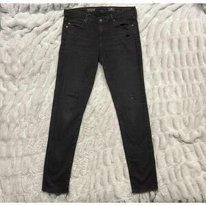 Adriano Goldschmied Jeans Womens 28R Black The Middi Ankle Mid Rise Denim
